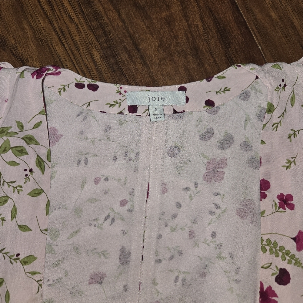 Joie Long Sleeve Pink Lilac Floral Print Wrap Maxi Dress Small - Picture 10 of 11